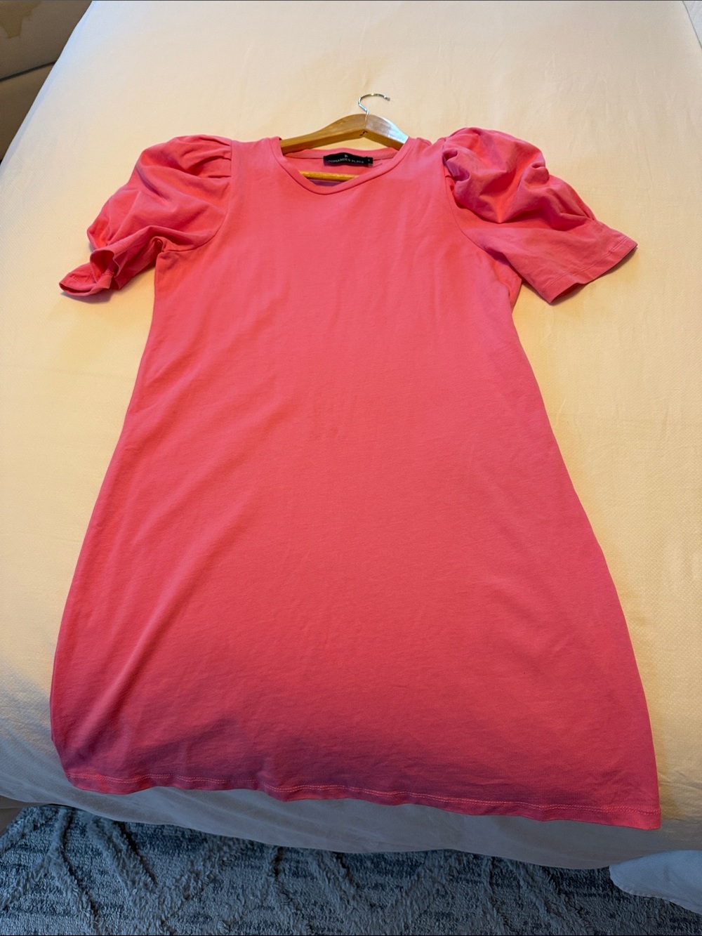 Tuckernuck Pink Puff Sleeve T-Shirt Dress